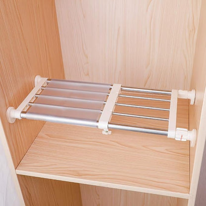 Hershii Closet Tension Shelf & Rod Expandable, Adjustable Storage Rack Metal by FineLivingStartingwithaHome