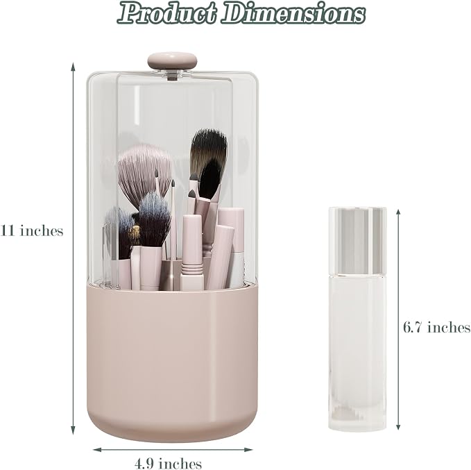 Makeup Brush Holder with Dustproof Cover - Image 2
