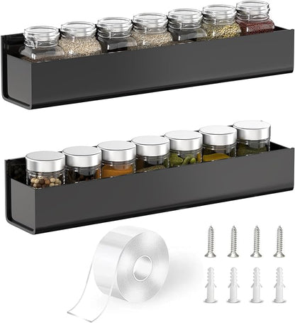 PMMASTO Adhesive Acrylic Spice Rack Organizer by PMMASTO