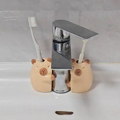 Ceramic Toothbrush Holder for Bathroom, Cute Capybara Shape Tooth Brush Holders - Image 6