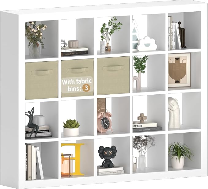 Sturdy Wooden Bookshelf with Storage Bins by furtble