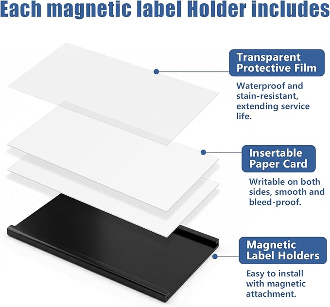 TOTiyea C Channel Magnetic Label Holders 2" x 4" 25 Pack - Image 3