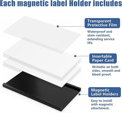 TOTiyea C Channel Magnetic Label Holders 2" x 4" 25 Pack - Image 3