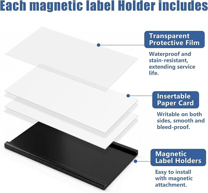 TOTiyea C Channel Magnetic Label Holders 2" x 4" 10 Pack - Image 3