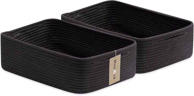 Large Shallow Organizing Baskets 15x11x5.1 Inches by MiniArkStorageBasketsHome