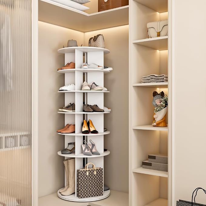 Shoe Organizer 6-Tier Spinning Shoe Rack by Unknown
