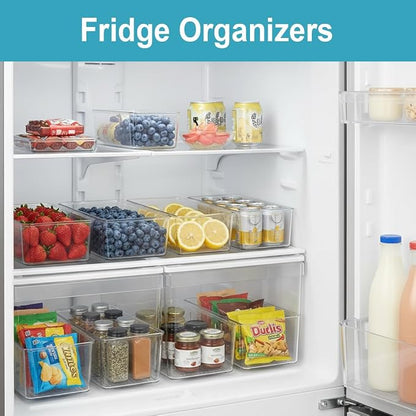 Set of 8 Clear Plastic Storage Bins, 2 kinds size Pantry Organizers - Image 6