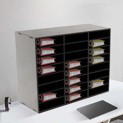 24 Compartments Literature Organizer, Desktop File Sorter Mail Center Paper - Image 4