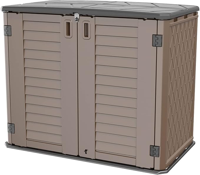 Horizontal Resin Storage Shed, 34 Horizontal Cu.ft Outdoor Storage Cabinet by Mrosaa