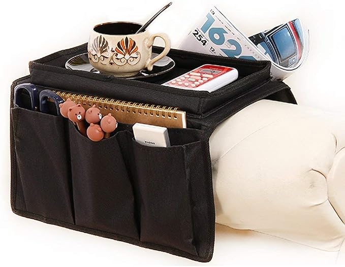 5 Pockets TV Remote Control Holder Couch Sofa Tray Armrest Organiser Oxford by JIAHG