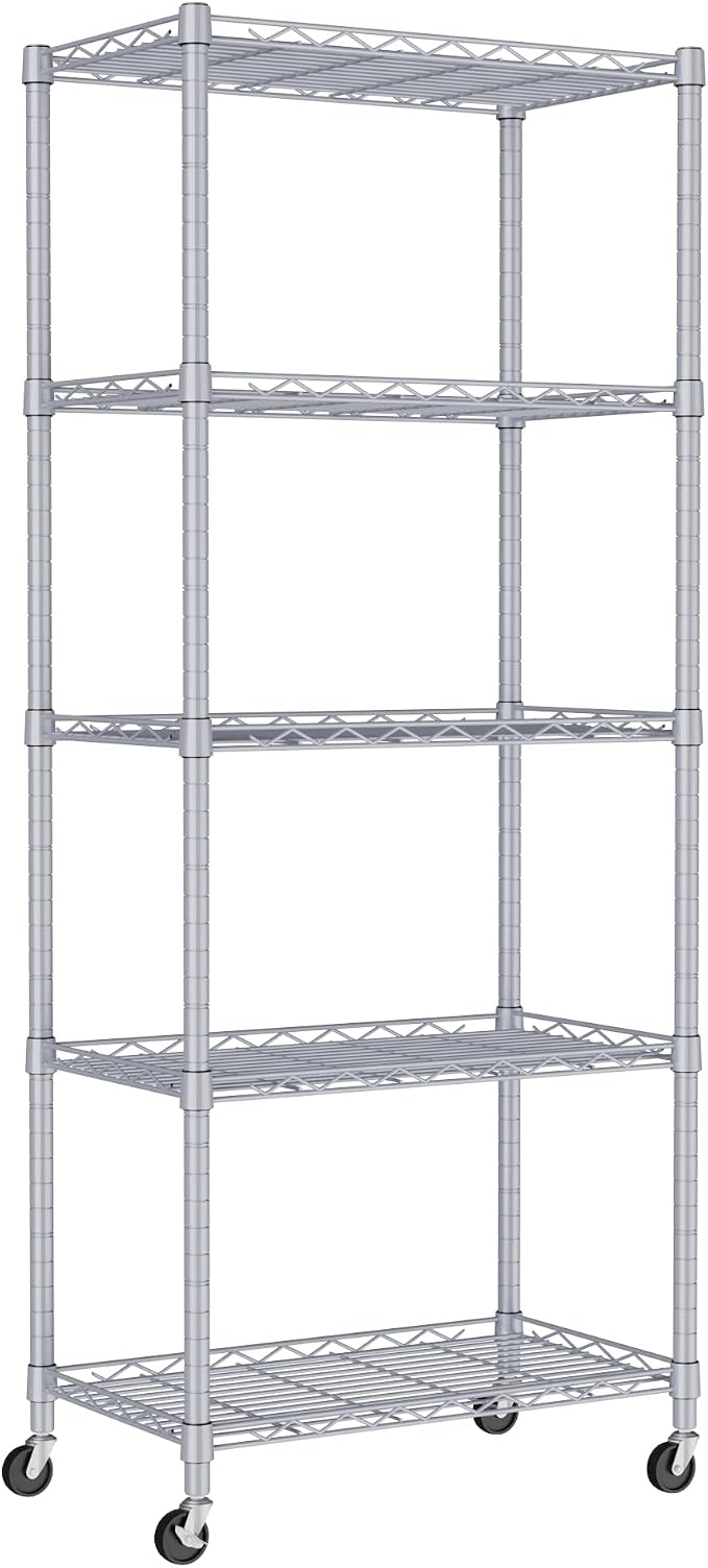 REGILLER 5-Wire Shelving Metal Storage Rack Adjustable Shelves, Standing by REGILLER