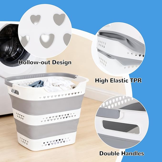 2 Pcs Collapsible Laundry Baskets - Image 3