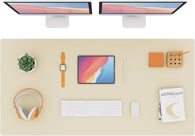 K KNODEL Large Office Leather Desk Mat, Mouse and Keyboard Pad, Computer and by K+KNODEL