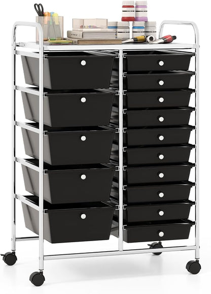 Giantex 15 Drawer Rolling Storage Cart Tools Scrapbook Paper Office School by Giantex
