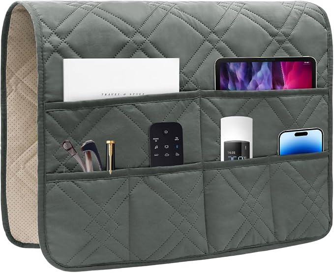 Couch Armrest Organizer Remote Control Holder Bedside Caddy by DecorateYourLife