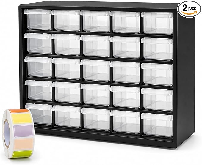 25-Drawer Plastic Drawer Storage Cabinet by Unknown