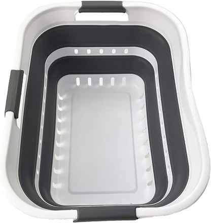 SAMMART Collapsible Plastic Rectangular Laundry Basket by SAMMART