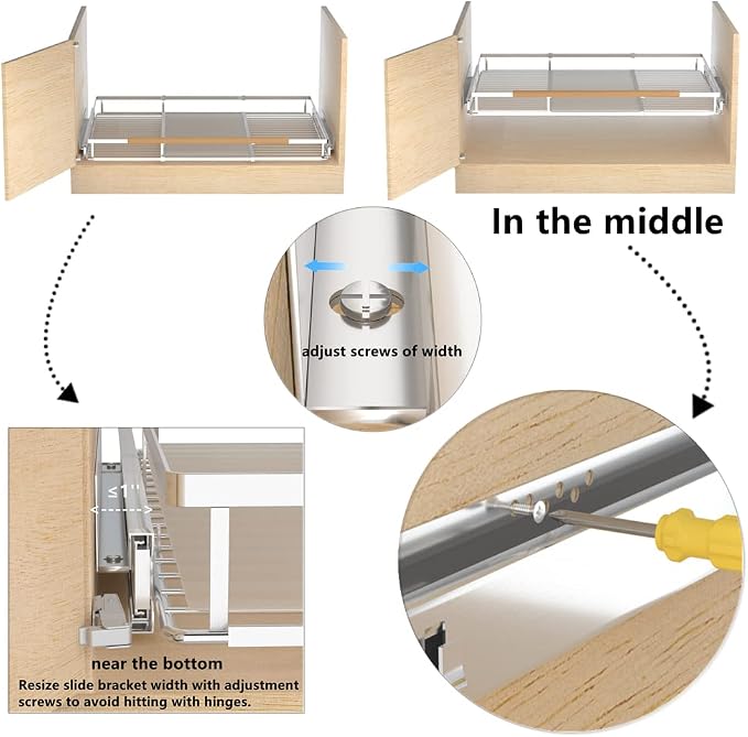 Pull Out Cabinet Drawer Organizer, Heavy Duty Slide Out Pantry Shelves Sliding - Image 5