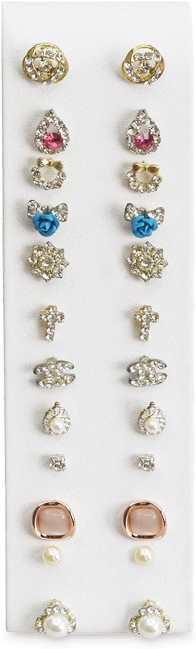MOOCA Premium White Leatherette Adjustable Earring Display Stand Showcase - Image 4