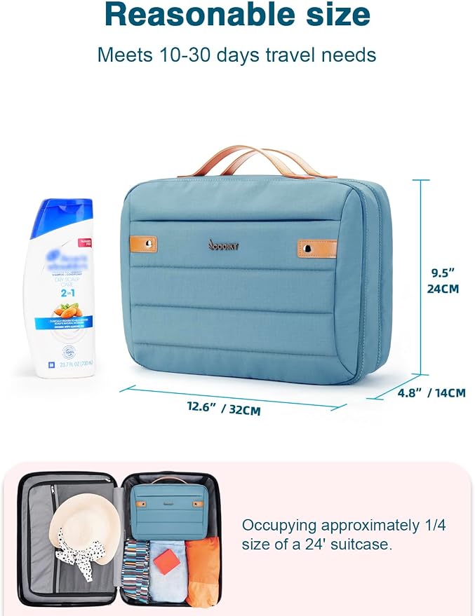 Women's Hanging Toiletry Bag, Waterproof Travel Cosmetic Organizer - Image 7