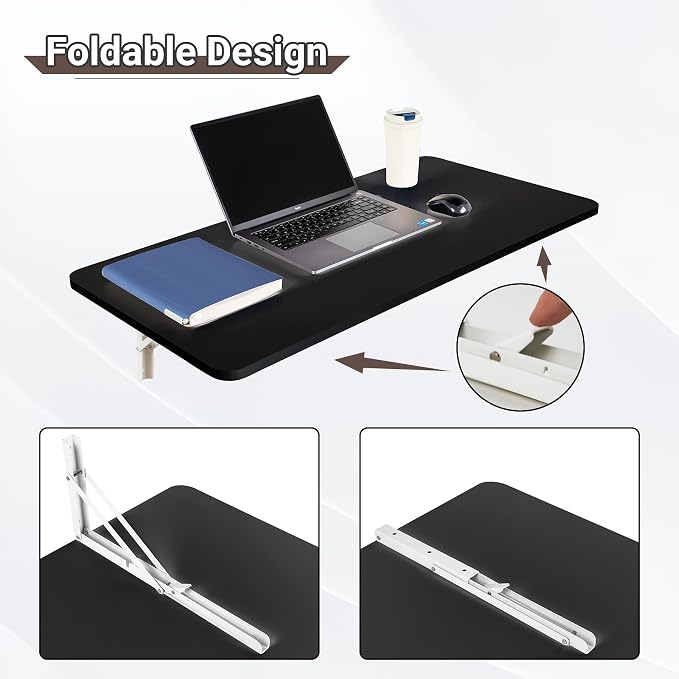 Wall Mounted Folding Table 39.4”L x 19.7”W, Laundry Folding Table - Image 4