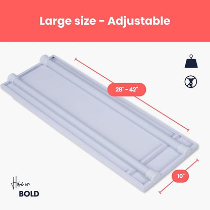 Home in Bold Tension Rod Shelving Expandable Closet Tension Shelf Storage Rack - Image 5