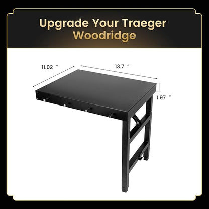 QuliMetal Foldable Side Shelf for Traeger Woodridge, Woodridge Pro and - Image 2