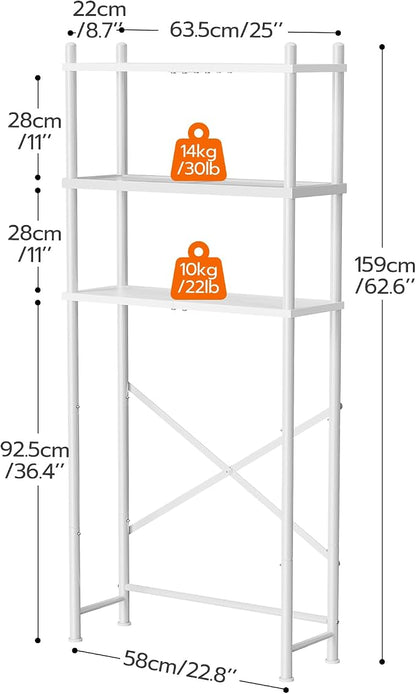 HOOBRO Over the Toilet Storage, 3-Tier Over Toilet Bathroom Organizer, - Image 3