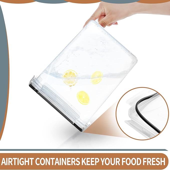 PRAKI Large Airtight Food Storage Containers 5.2L / 195oz, Baking Supplies - Image 4