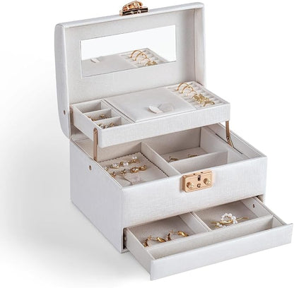 CASEGRACE Jewelry Box, 3 Layers Leather Jewelry Storage Box by Casegrace