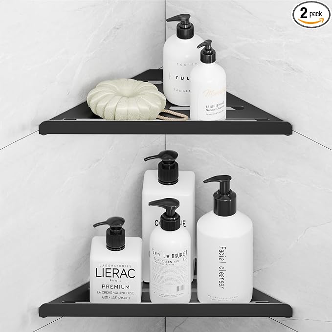 Fikoksol Shower Caddy, 2 Pack Bathroom Corner Shelf, Triangle Shelf Storage by HOMEACCESSORIES