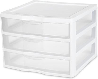 Sterilite 6-Pack Wide 3 Drawer Unit, Plastic Desktop Organizer - Image 4