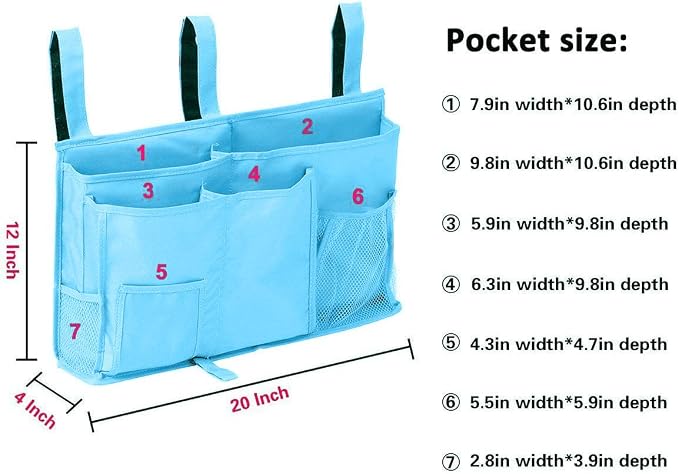 Sugaroom Bedside Storage Caddy, Bunk Bed Organizer Bed Storage Pocket Bedside - Image 2