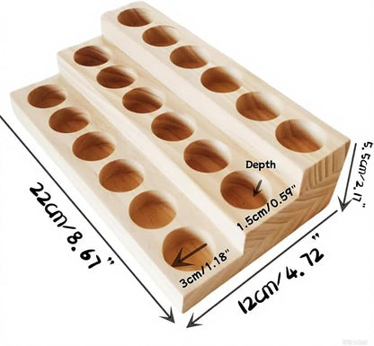 2 Pack Solid Wood Essential Oil Organizer 3-Tier Display Stand Holder Essential - Image 2