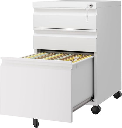 3 Drawer Mobile File Cabinet by LISSIMO