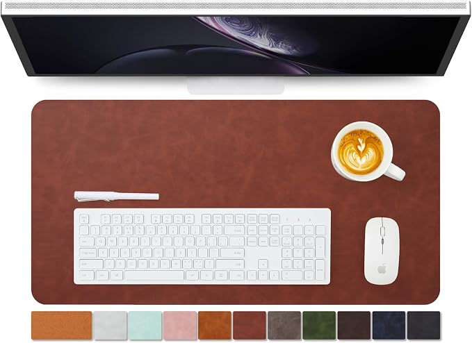 Distressed Leather Desk Mat by HOMIEAZICOZI