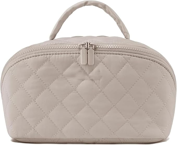 Travel Makeup Bag, Wide Open Expandable Lay-Flat Cosmetic Case, Padded Organizer by Feilium