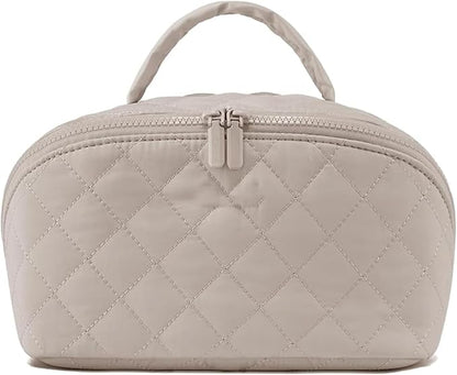 Travel Makeup Bag, Wide Open Expandable Lay-Flat Cosmetic Case, Padded Organizer by Feilium