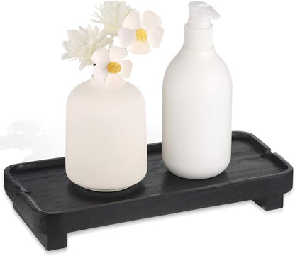 Wood Riser Small Decorative Tray Sink Soap Dish, Vanity Tray Pedestal Stand 10 by Hiitytin
