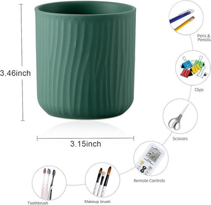 Round Ceramic Pen Holder for Desk Cute Pencil Cup Pot Desk Organizer for Girls - Image 6