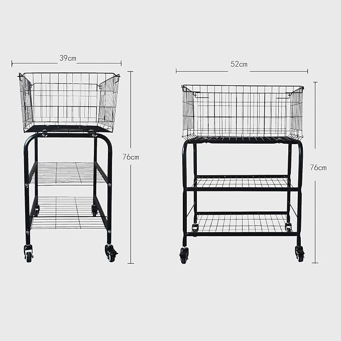31" Tall Rolling Laundry Basket - Image 3