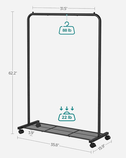 SONGMICS Clothes Rack with Wheels, Clothing Rack - Image 5