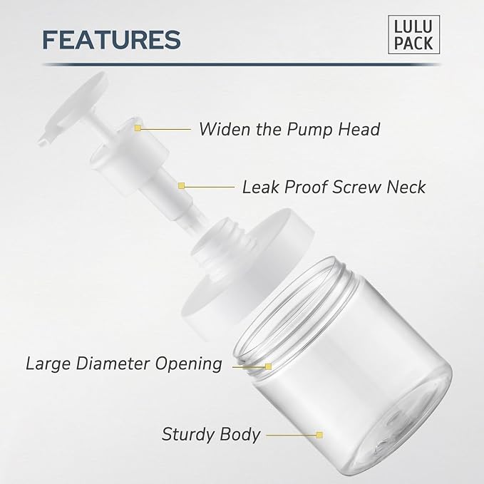 Lulupack Pump Bottle Dispenser for Soap - 8 oz Plastic Empty Container for - Image 3