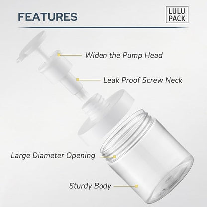 Lulupack Pump Bottle Dispenser for Soap - 8 oz Plastic Empty Container for - Image 3