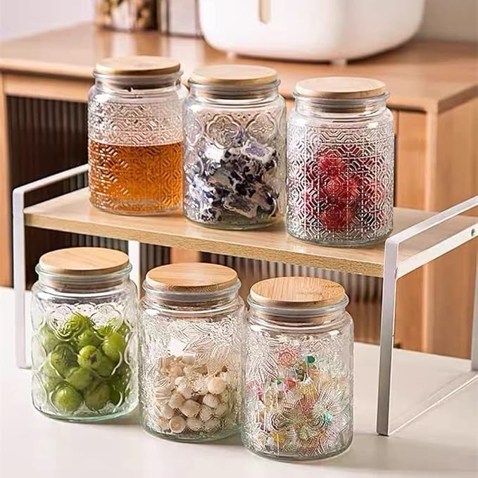 ANSQU Vintage Glass Jars Set Canister Airtight Storage Jar Container - Image 7