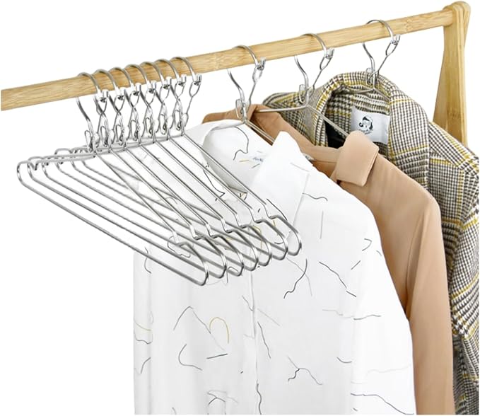 16.5” Wire Hanger 4mm Lockable Hangers 10Pack Stainless Steel Slim Thin Heavy - Image 8