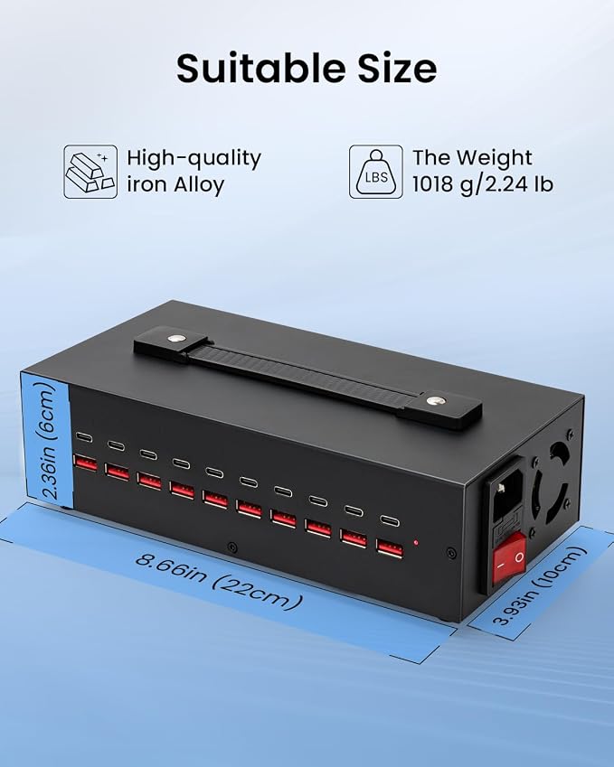 200W USB~c Charging Station, 20 Port USB Charger Block, Fast Charging Station - Image 7