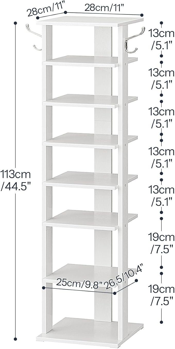 HOOBRO 8 Tiers Vertical Shoe Rack, Wooden Shoe Storage Organizer - Image 3