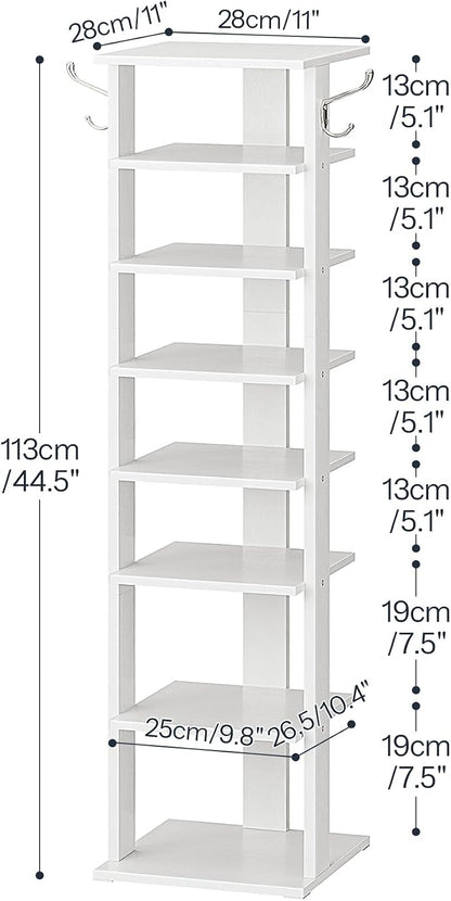 HOOBRO 8 Tiers Vertical Shoe Rack, Wooden Shoe Storage Organizer - Image 3