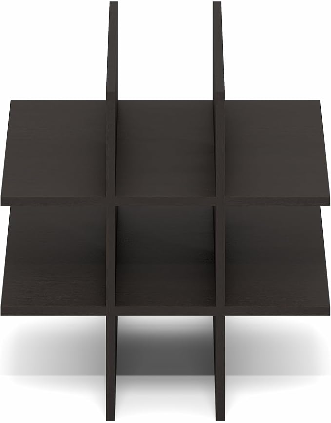 Furinno Cubicle 9-Compartment Cube Insert, Grid Cube Organizer, Dark Oak | - Image 10